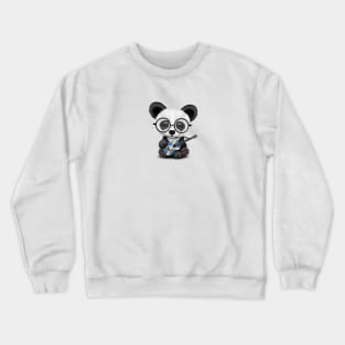 Baby Panda Playing Scottish Flag Guitar Crewneck Sweatshirt